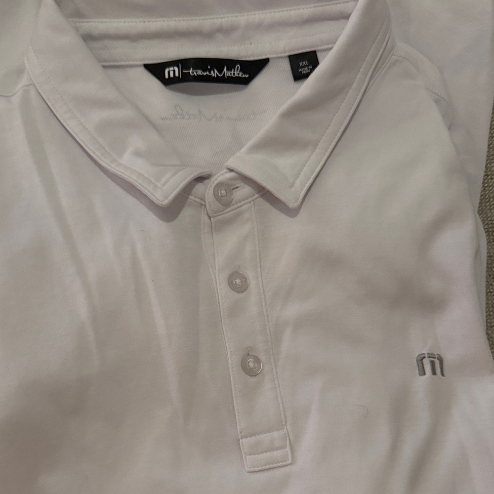 Travis Mathew White Polo Shirt